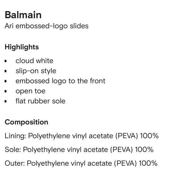 NIB Balmain White Ari Men Rubber Slip On Slides Sandal Embossed Logo 42/ 9 US - Picture 14 of 15